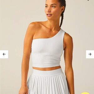 Beyond Yoga One-Shoulder White Tank Top